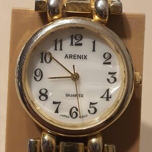Vtg Arenix Goldtone/MOP/Abalone Women's Watch